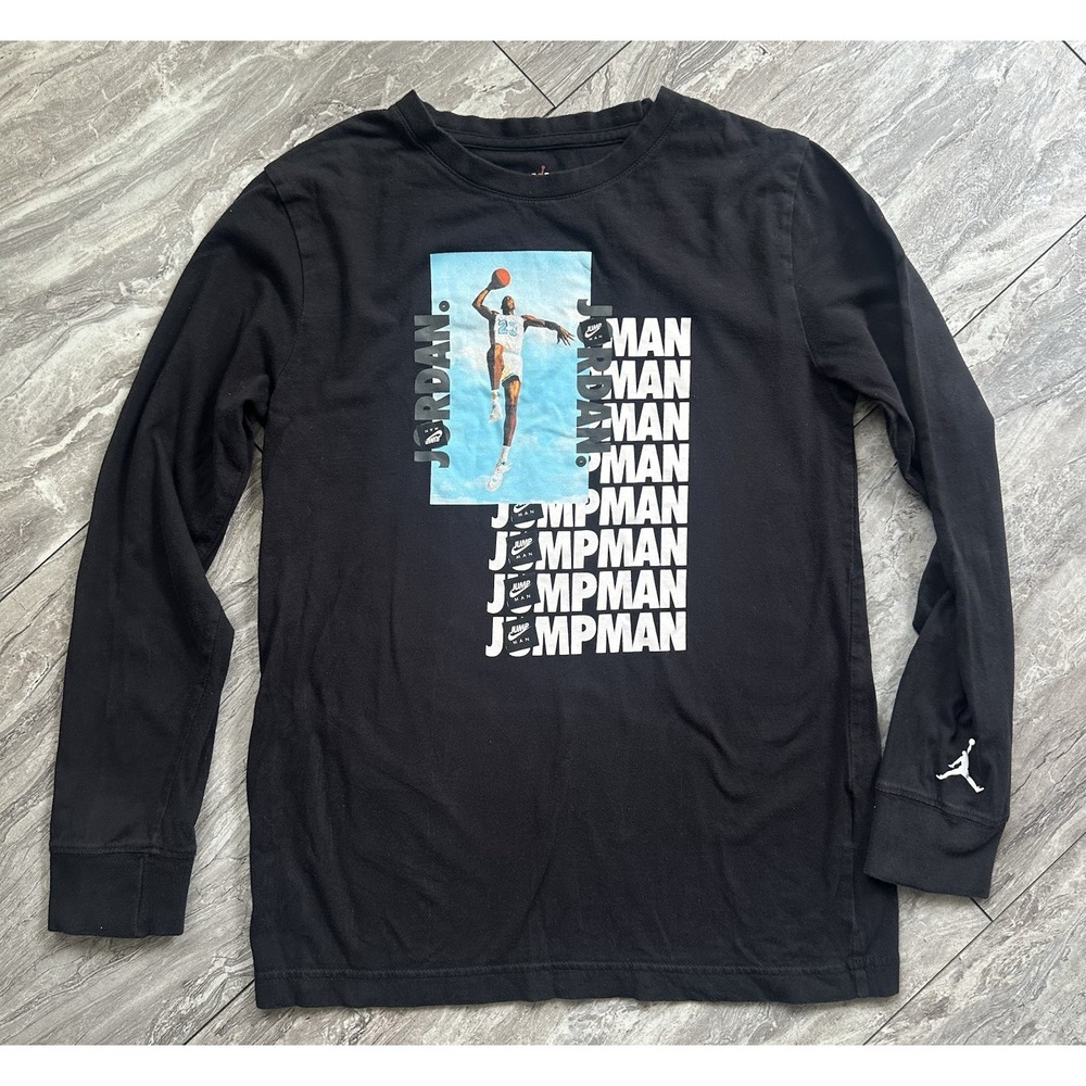 Jordan Jumpman Long Sleeve Shirt - White Size L 12-13